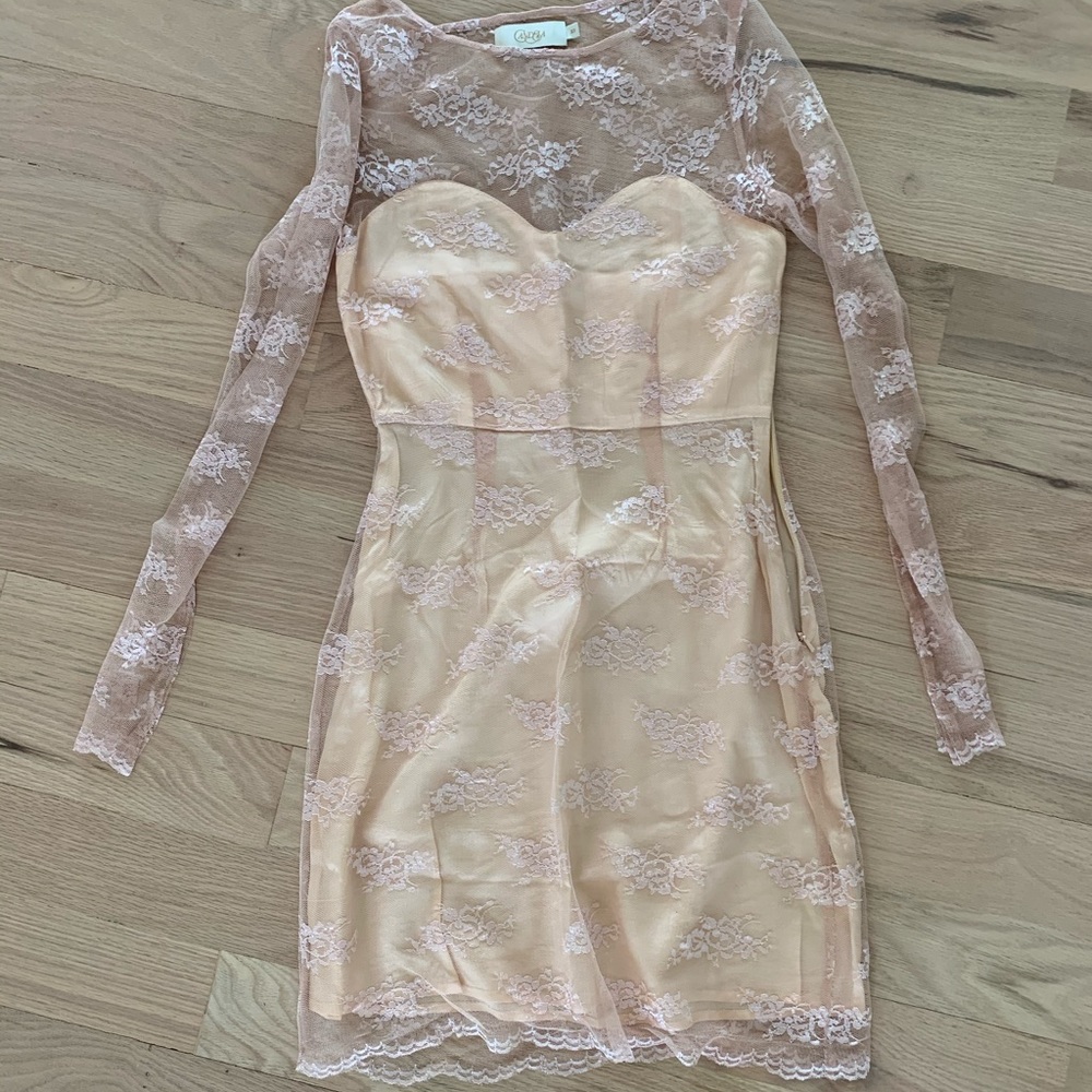 Pale Pink Lace Candela Dress Sz XS